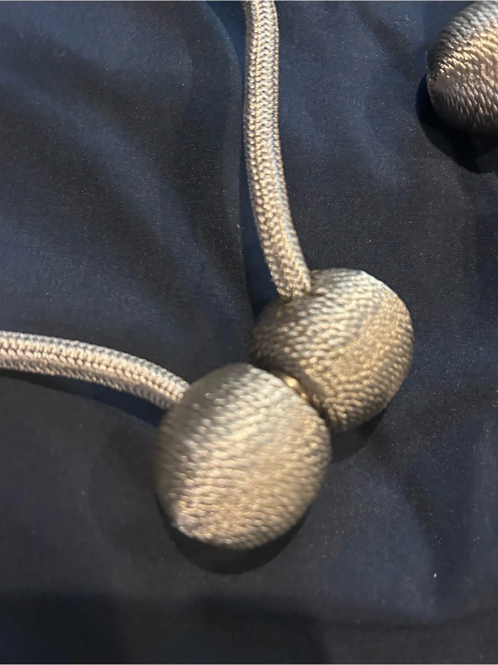 Silver Curtain Tiebacks with Decorative Knots
